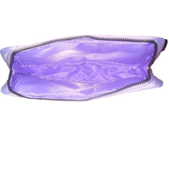 NEW GLAM Varsity Patch Purple Cosmetic Bag Makeup Jewelry Skincare Travel clutch - Picture 3 of 3